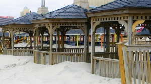 close-up on the gazebos